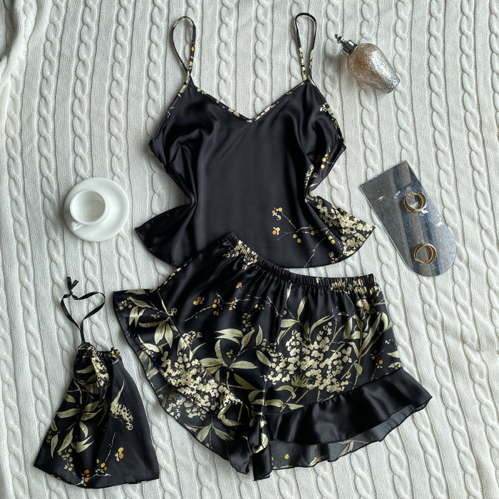 Two Piece Fashionable Printed Shorts Housewear