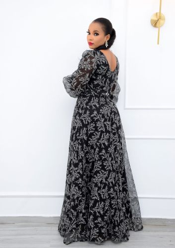 Women Plus Size Long Sleeve V-neck Long Dress Maxi Dress With Belt