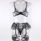 3 Piece Bra And Garter Belt Lingerie Set