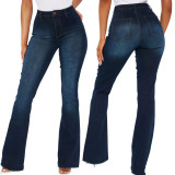 Women's Stretch Denim Flare Pants