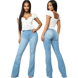 Women's Stretch Denim Flare Pants