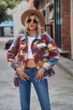 Turn Down Colorful Jacket Top
