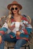 Turn Down Colorful Jacket Top