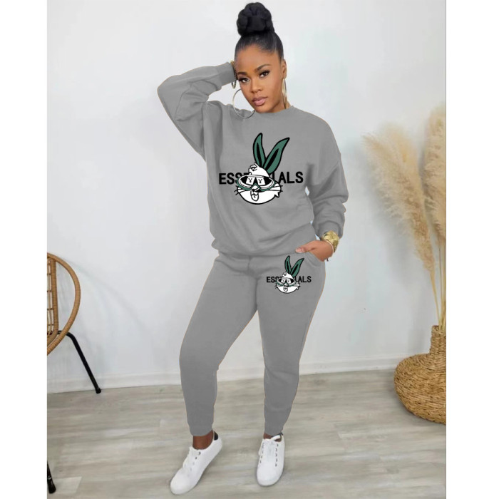 Plus Size Sweatshirt And Jogger Set