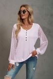 Hollow Sleeve Round Neck Long Sleeve Top