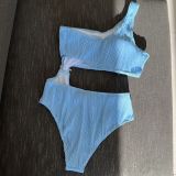 Candy Color Cut Out One Piece Swimwear