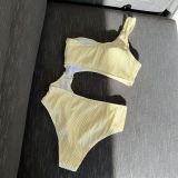 Candy Color Cut Out One Piece Swimwear