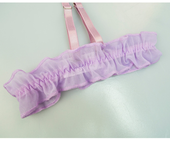 Purple Lace Teddy Lingerie With Garter Belt