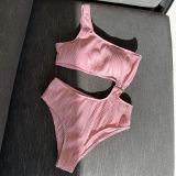 Candy Color Cut Out One Piece Swimwear
