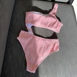 Candy Color Cut Out One Piece Swimwear