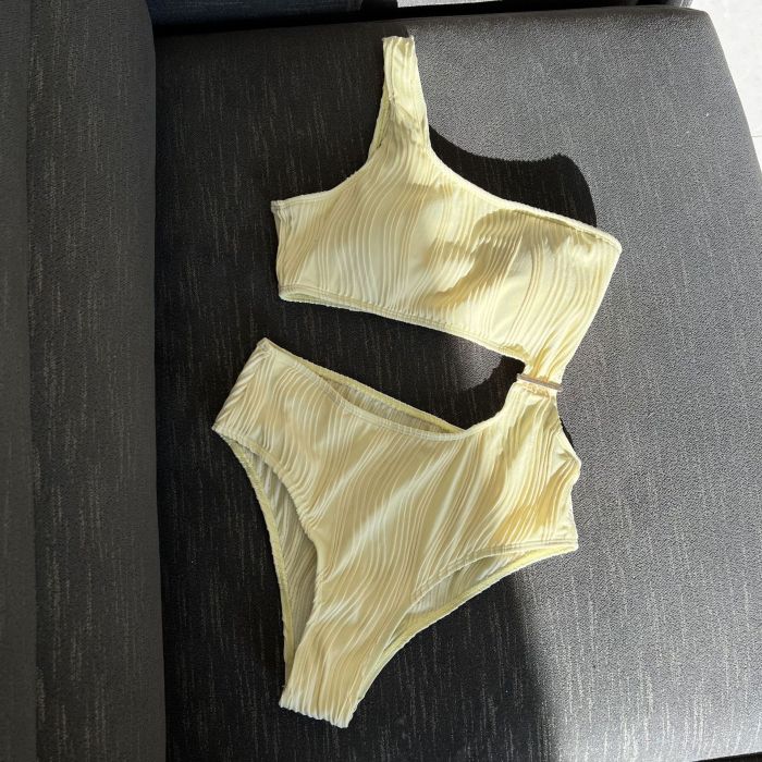 Candy Color Cut Out One Piece Swimwear