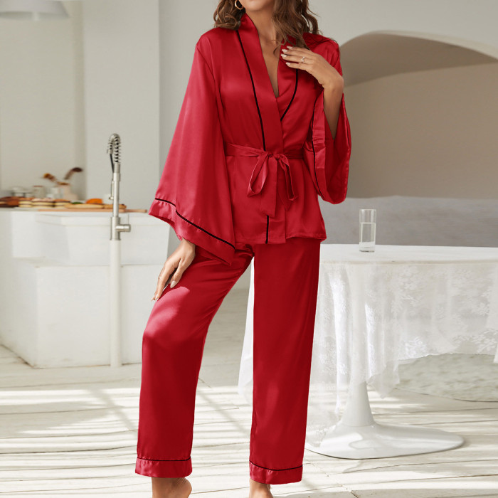 Satin Loungewear 2 Piece Pajamas Set
