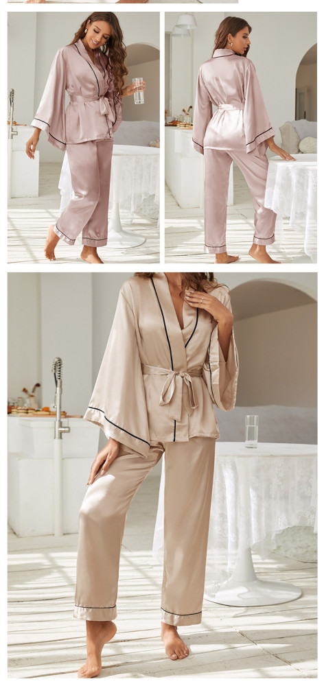 Satin Loungewear 2 Piece Pajamas Set