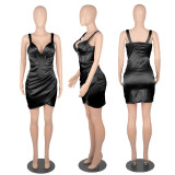 Irregular Sexy Satin Mini Short Dress