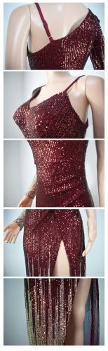 One Shoulder Sequin Slit Sexy Long Gown