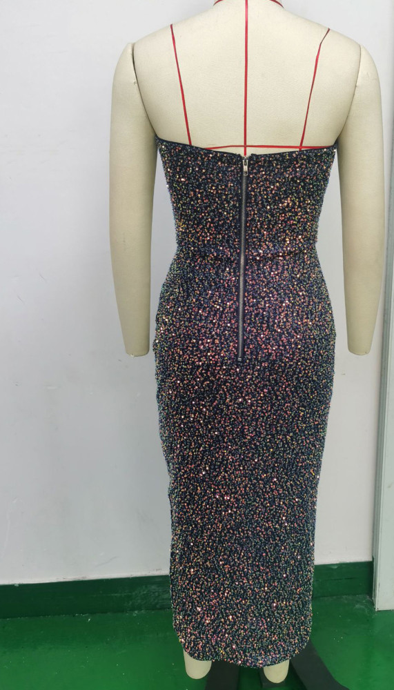 Vintage Strapless Sequin Dress