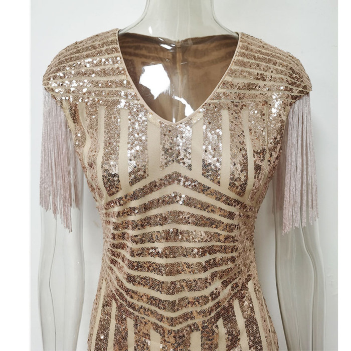 ihoov Lady Sequin Dress Summer Bodycon Sleeveless vogue Short Club Dress for Woman Clothing