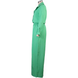 Two Piece Solid Color Shirt Loose Trousers Suit