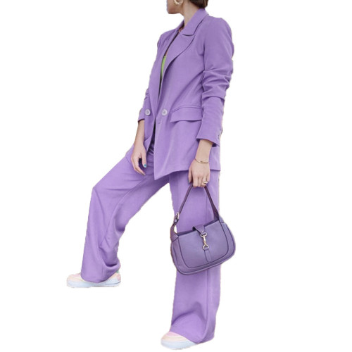 Fashion Long Sleeve Suit Straight Trousers Suit