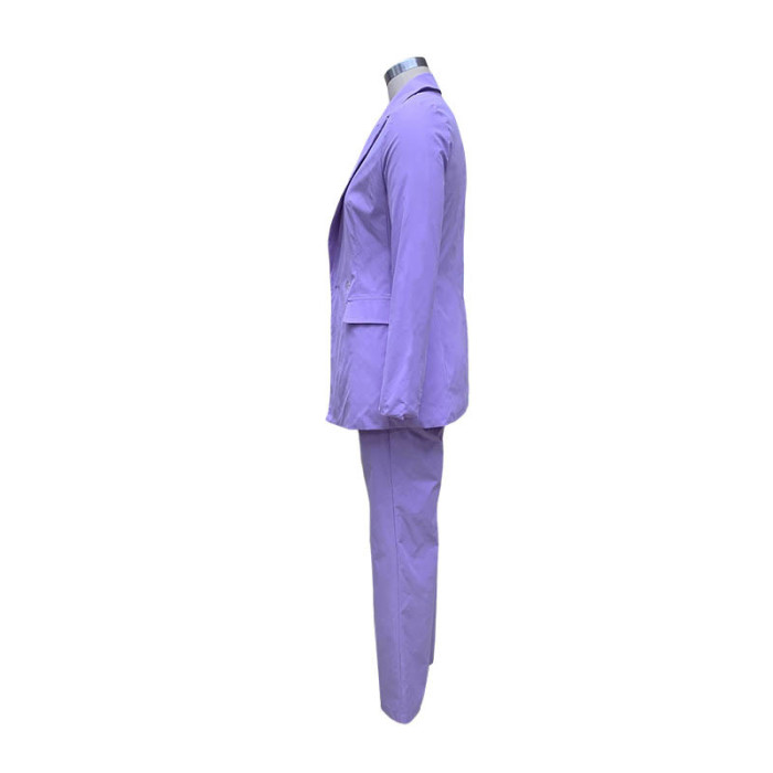 Fashion Long Sleeve Suit Straight Trousers Suit