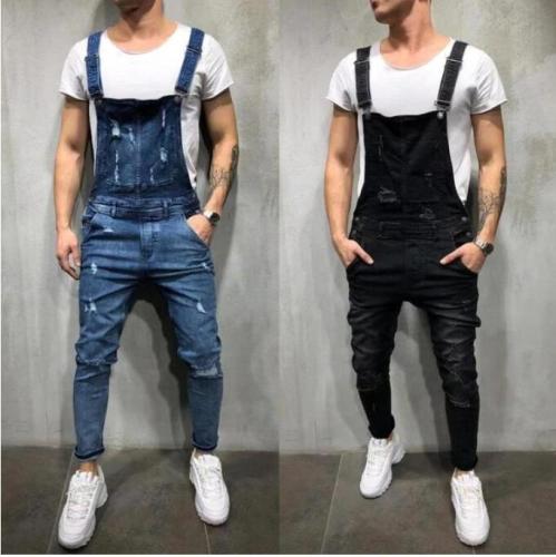 Men's Ripped Overalls Jeans Trousers