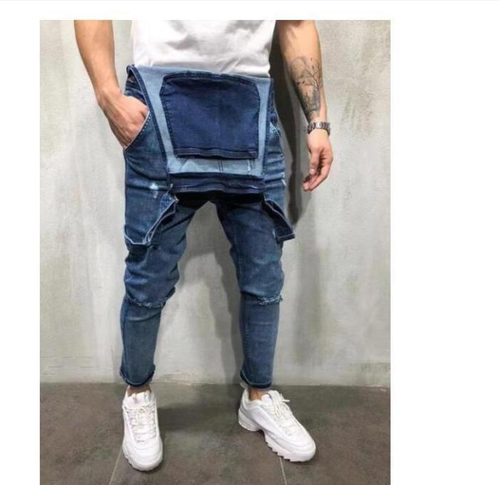 Men's Ripped Overalls Jeans Trousers