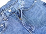 Straight Ripped Slight Flared Denim Trousers