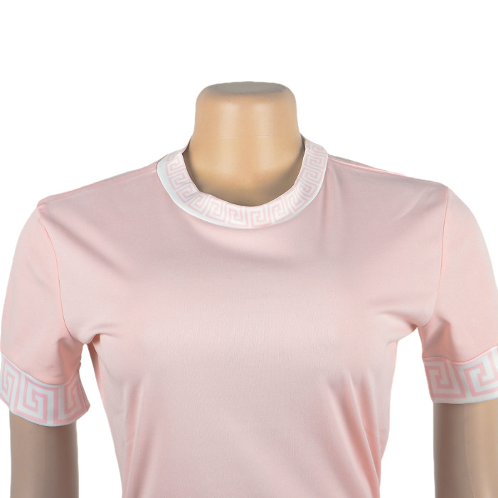 Short Sleeve T Shirt 2 Piece Tennis Skirt Set