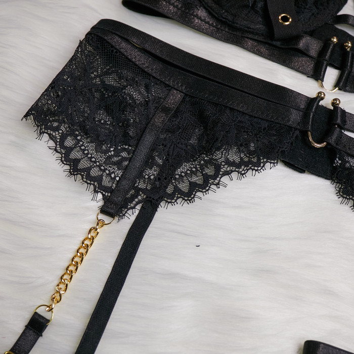 Black Lace Sexy Bra And Panty Set