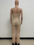 Deep V Neck Sequin Sexy Club Jumpsuit
