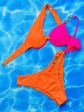 Two Piece Metal Ring Ladies Swimsuit Bikini