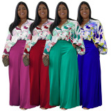 2 Piece Wide Leg Pant Women Plus Size Suit 