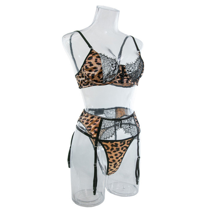 Leopard Lace Erotic Sexy Underwear