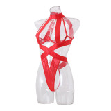 Hollow Out Sexy Erotic Bandage Teddy Lingerie