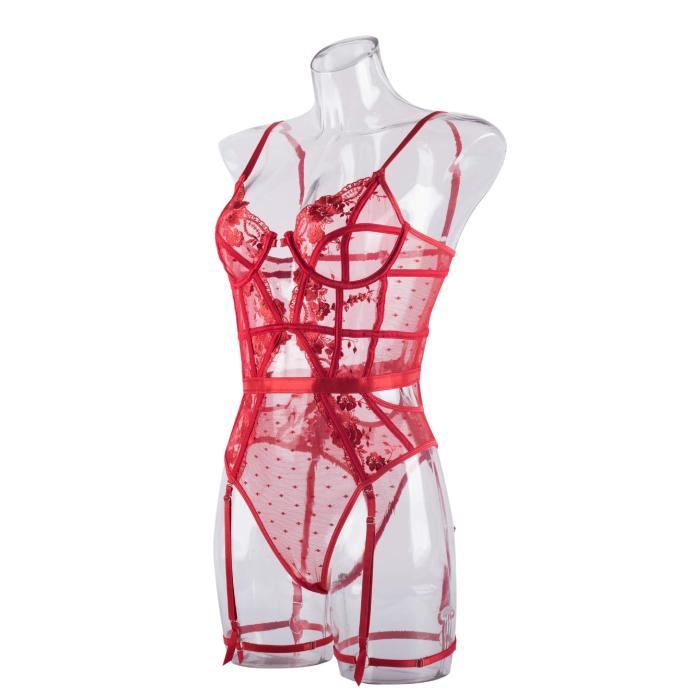 Lace Mesh See Through Sexy Teddy Bodysuit