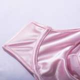 Satin Mesh Sexy Lingerie With Feather