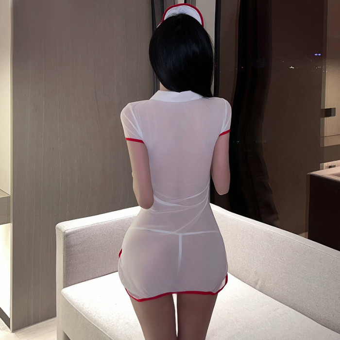 Role play of Hollowed-out Nurse Lingerie Set
