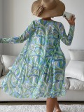 Three-piece Printed Bikini Beach skirt