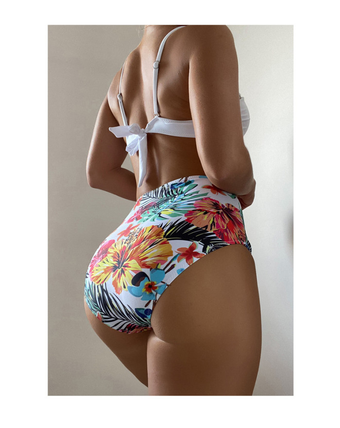 Print 2 Piece High Waist Bikini Bathingsuit