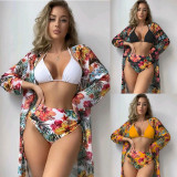 Floral Print High Waist Bathing Suit Beachwear