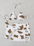 3 Piece Tie Dye Bikini With Cover Up Skirt