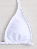 Solid Bikini And Mesh Cover Up 2 Piece Swimsuit
