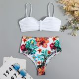 Print 2 Piece High Waist Bikini Bathingsuit