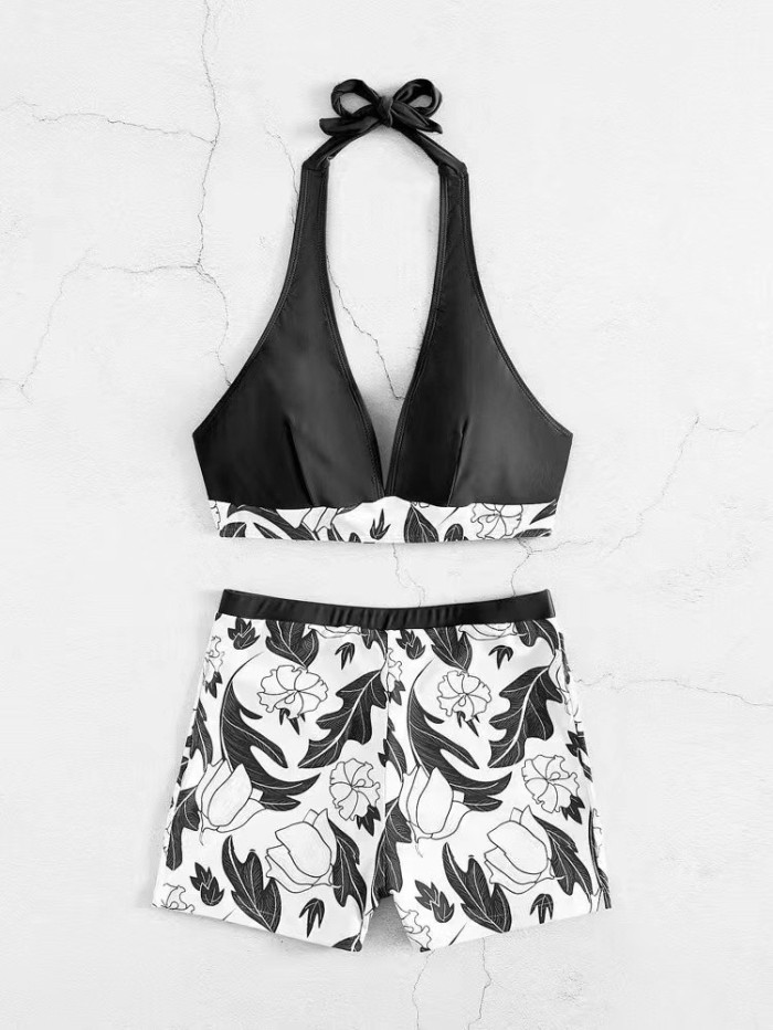 Bikini Top +Swim Short Summer Beachwear