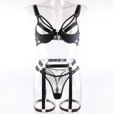 3 Piece Bandage Sexy Lingerie With Garter Belt