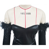 Off Shoulder Sexy Leather Dress With Feather