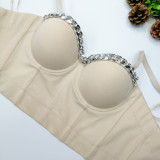 Bone Sling With Silver Chain Adjustable Shoulder Strap Corset