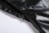 Strapless Sexy Pu Leather Short Dress