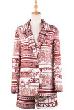 Pattern Print Blazer And Shorts Set