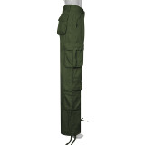 Women High Waist Casual Cargo Trousers